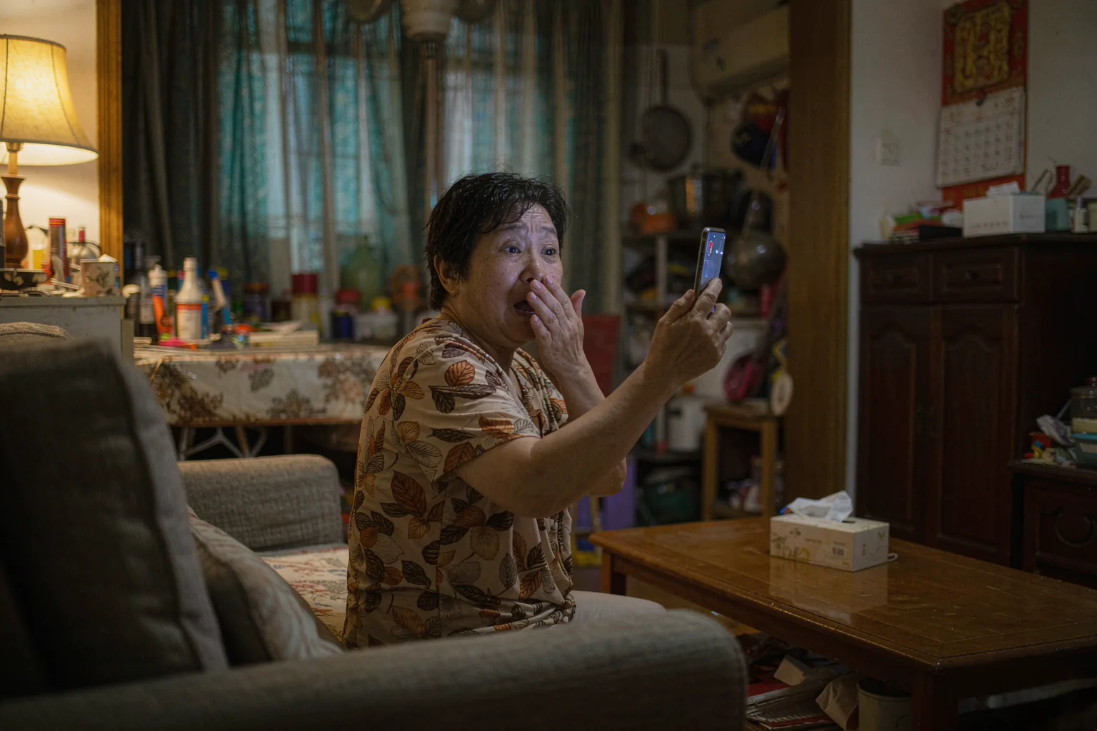 你妈转账的那个视频里，坐着的是你