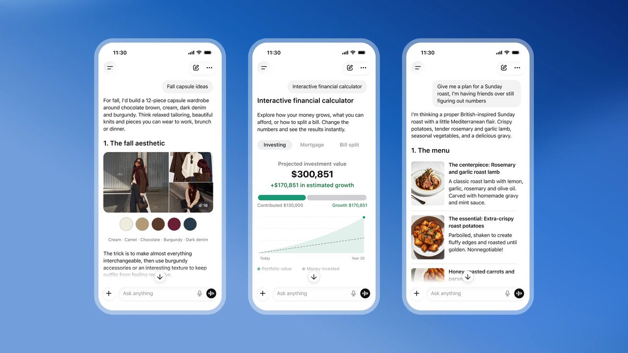 ChatGPT’s ‘Intelligent UI’ update fills its responses with pictures, charts, and buttons